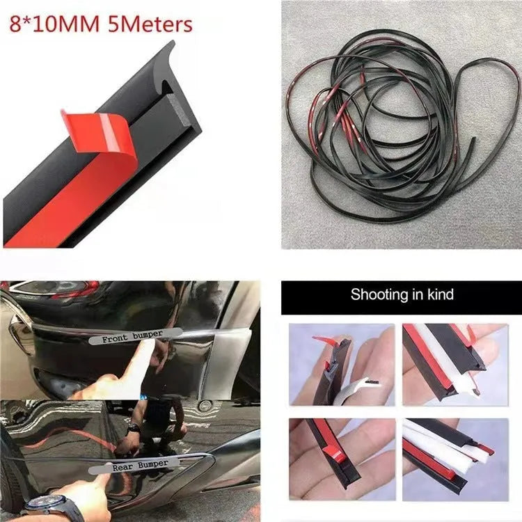 Universal TPE automotive seal strip for bumper protection and gap filling in black or white colours