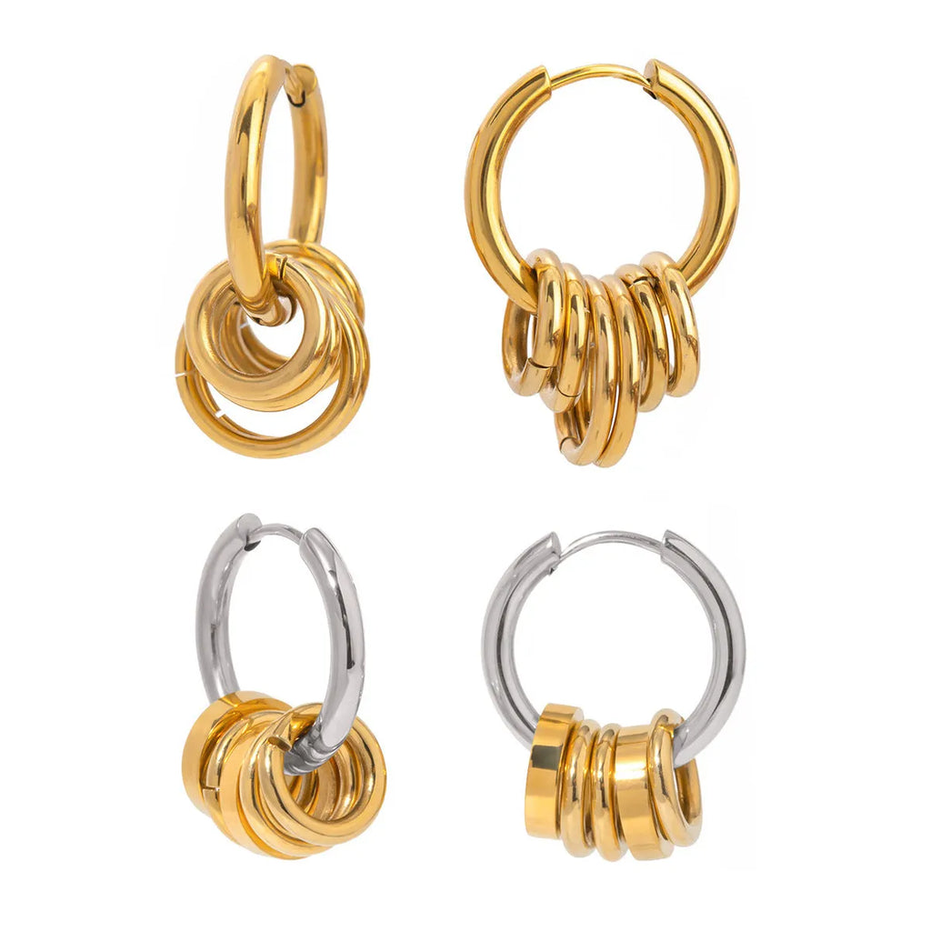 Stainless steel ins style earrings with electroplated finish in JDE2405019 colour.