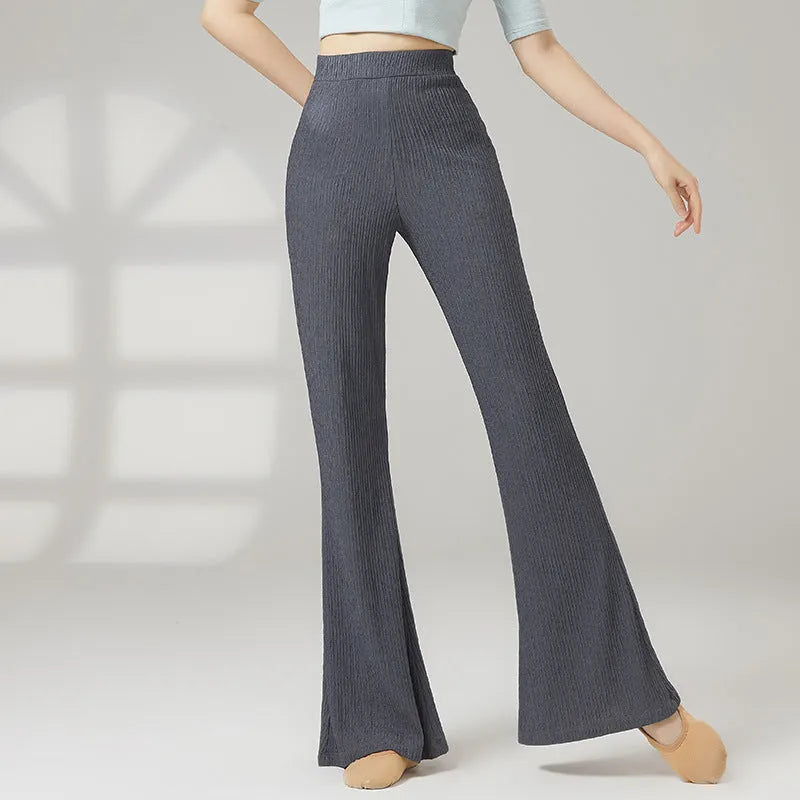 Classical dance practice body training pant for adult females in solid colour polyester fabric