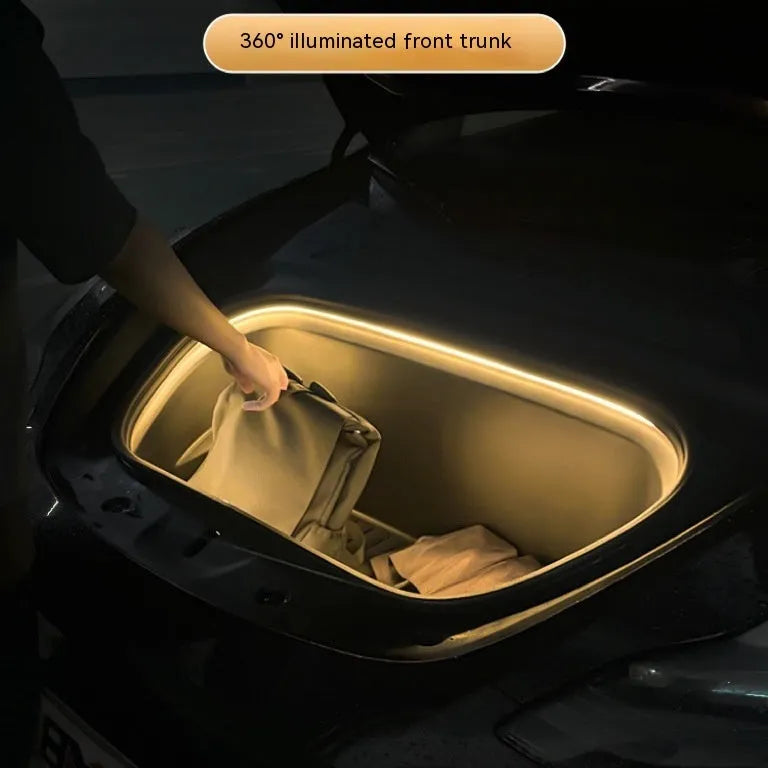 Tesla Model 3 and Model Y front centre console ambient lighting kit with soft silicone light bar