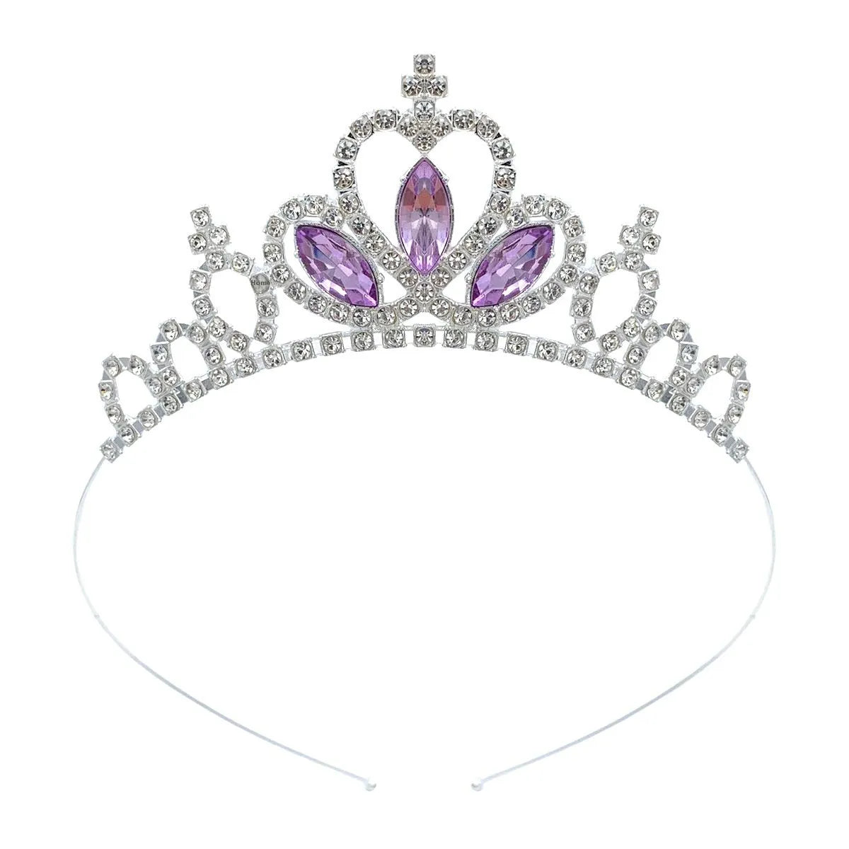 Girl's alloy princess crown with electroplated finish and crystal accents