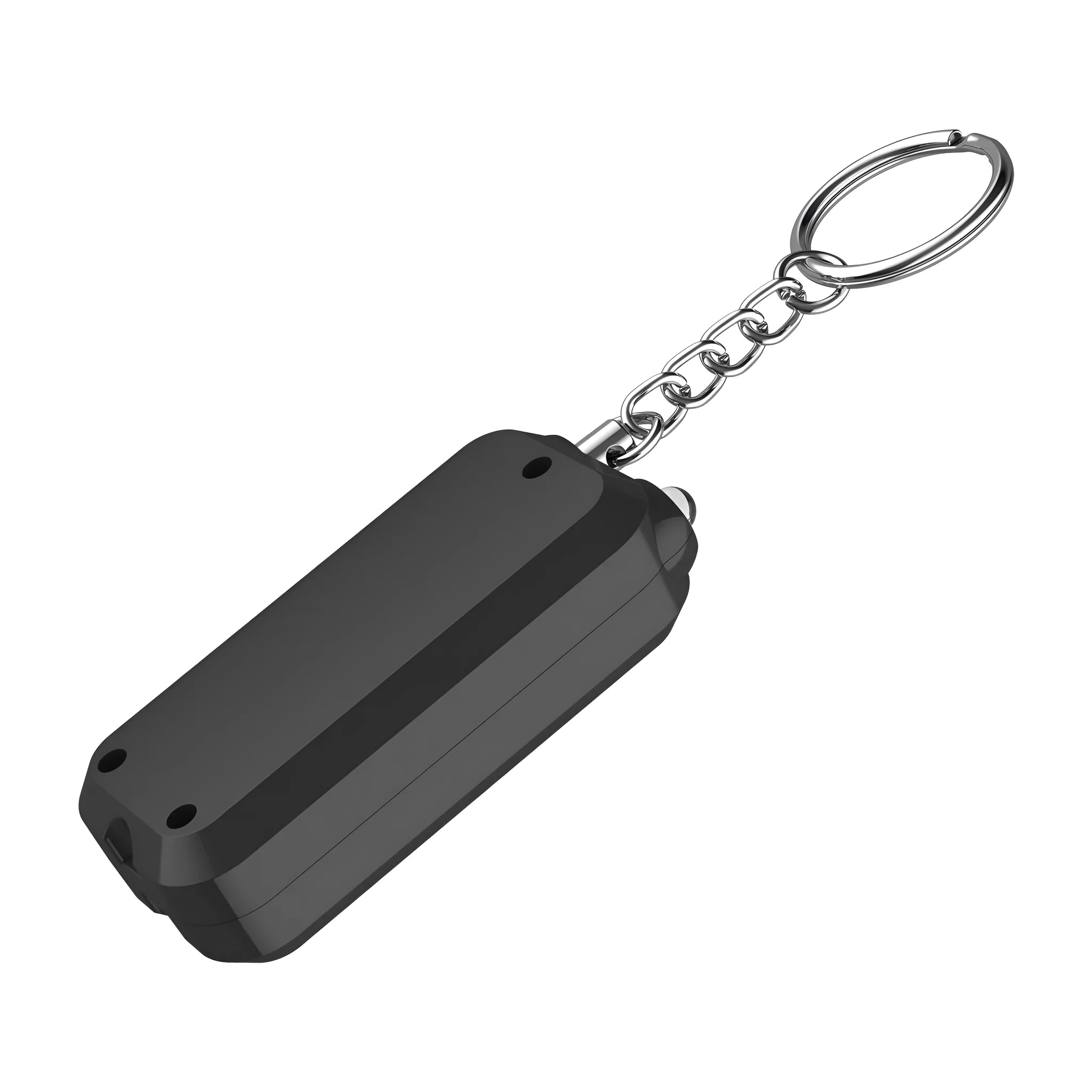 ZQ-202 personal safety alarm in pink, black, white, yellow or green with compact 65x30x12mm dimensions