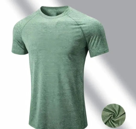 Casual short sleeve round neck t-shirt in quick-dry polyester fabric for running