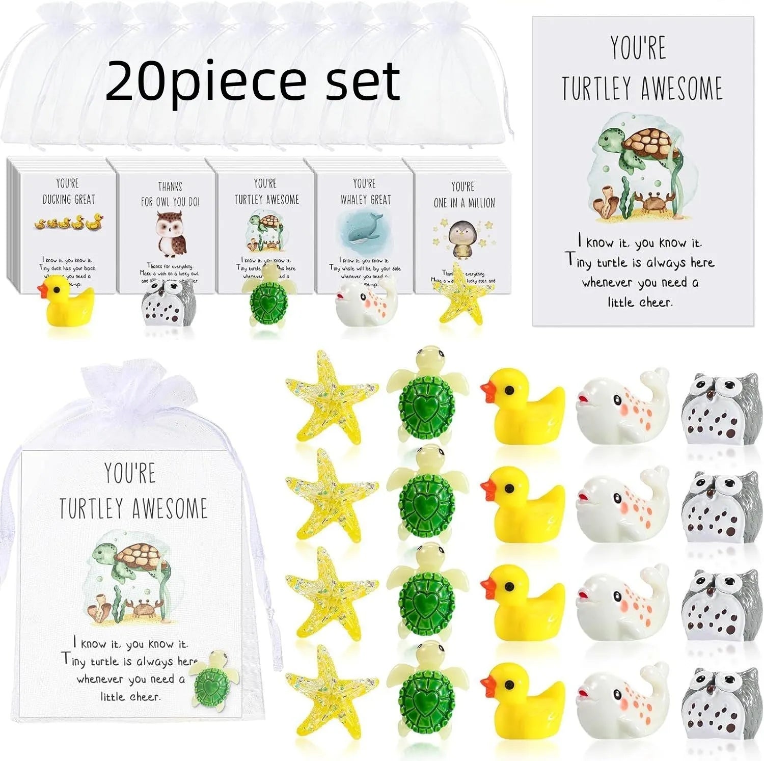 Set of pun-inspired resin greeting cards in pocket-sized format for office gifts and memos