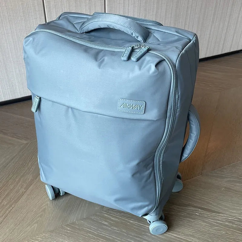 Ultra-light waterproof Oxford cloth suitcase with universal wheels in Bluestone Green colour