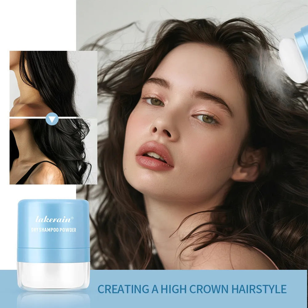 Disposable hair dry cleaning booster powder pack with sponge headband applicator and mirror.