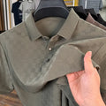Rhombus patterned thin ice silk short sleeve T-shirt in black, featuring a slit detail on the hem.