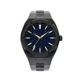 Men's business watch with frosted stainless steel case and luminous hands on wrist