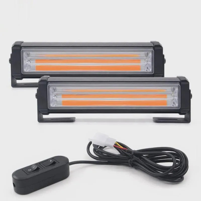 Drag Two Middle Net yellow vehicle strobe warning light with aluminium and PC housing.