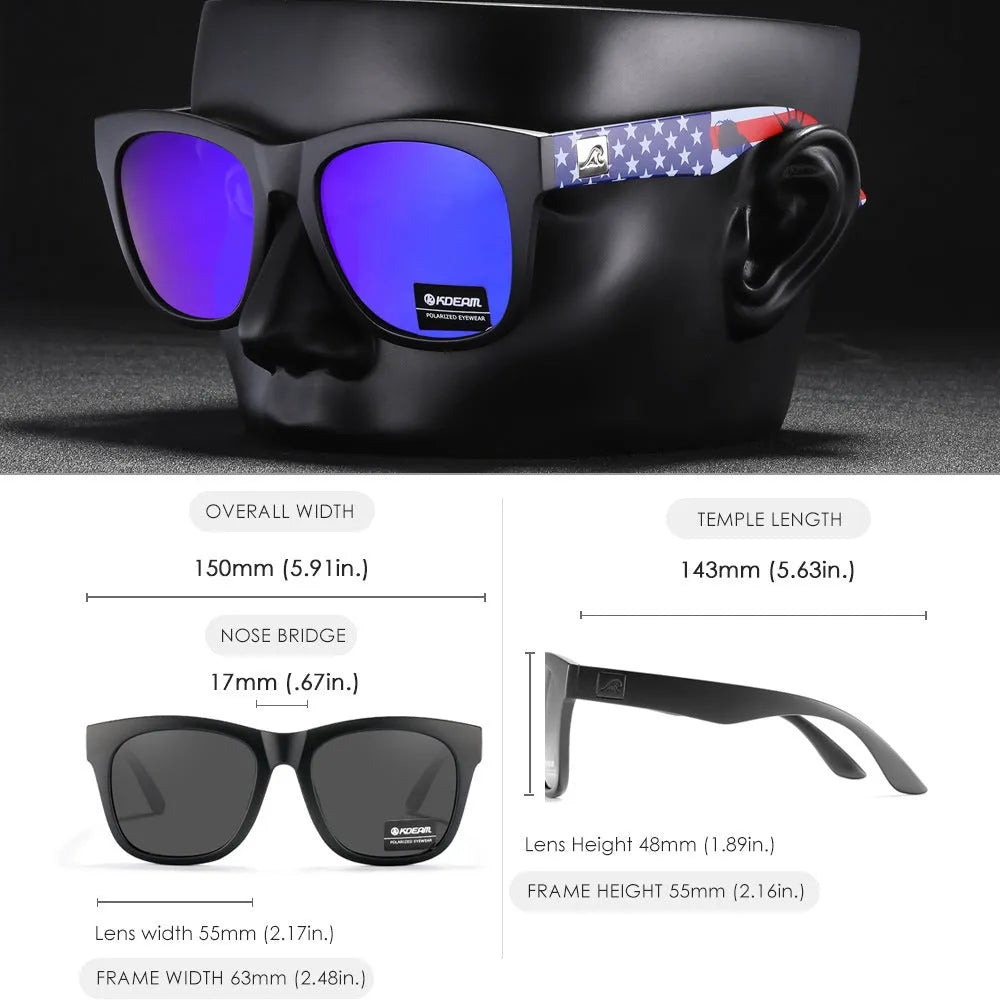 Thickened polarised sunglasses with TAC lenses and PC frame in various colour options