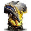 Men's black t-shirt with a detailed 3D wind dragon graphic print on the front.