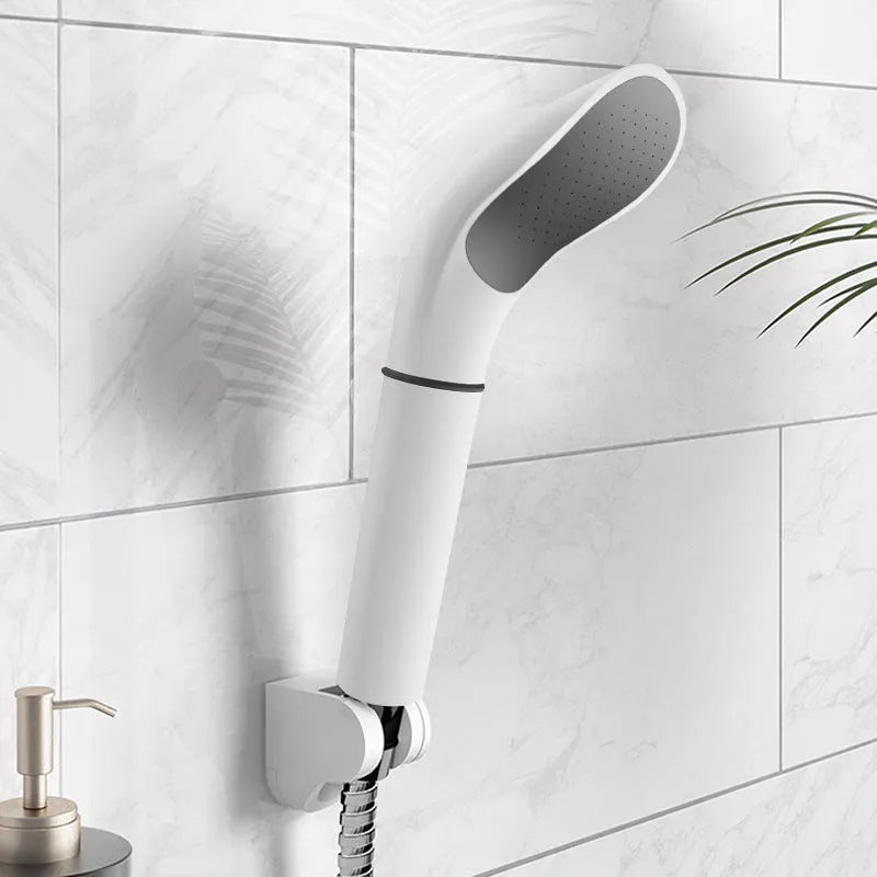Water saving filter shower head in black with built-in filter element for rain-style bathroom showers