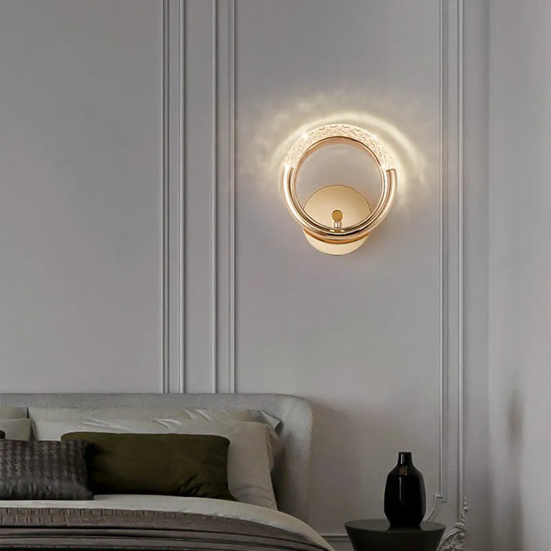 High Sense modern wall lamp with acrylic shade and tricolour lighting options for bedroom ceiling installation