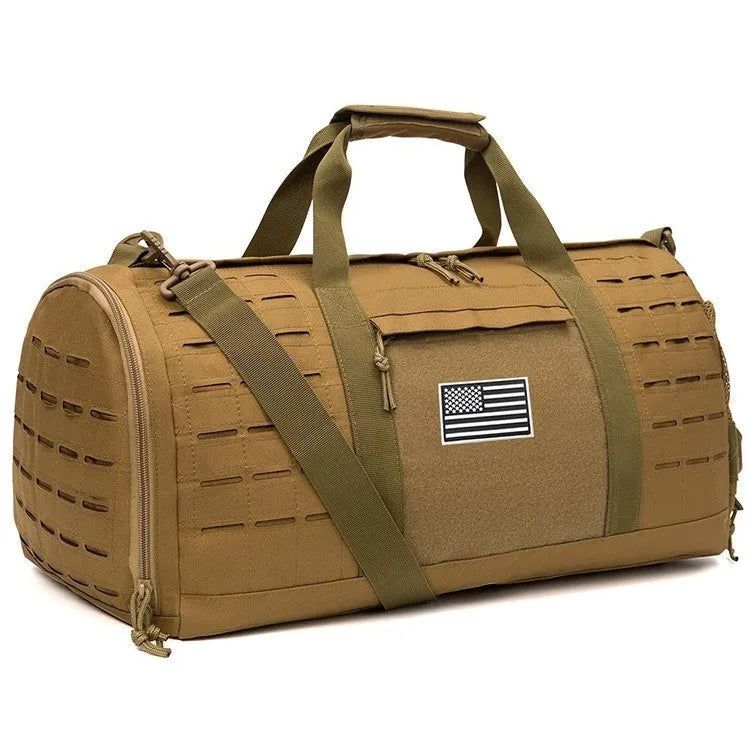 Men's waterproof sports travel bag with air pillow belt in khaki colour