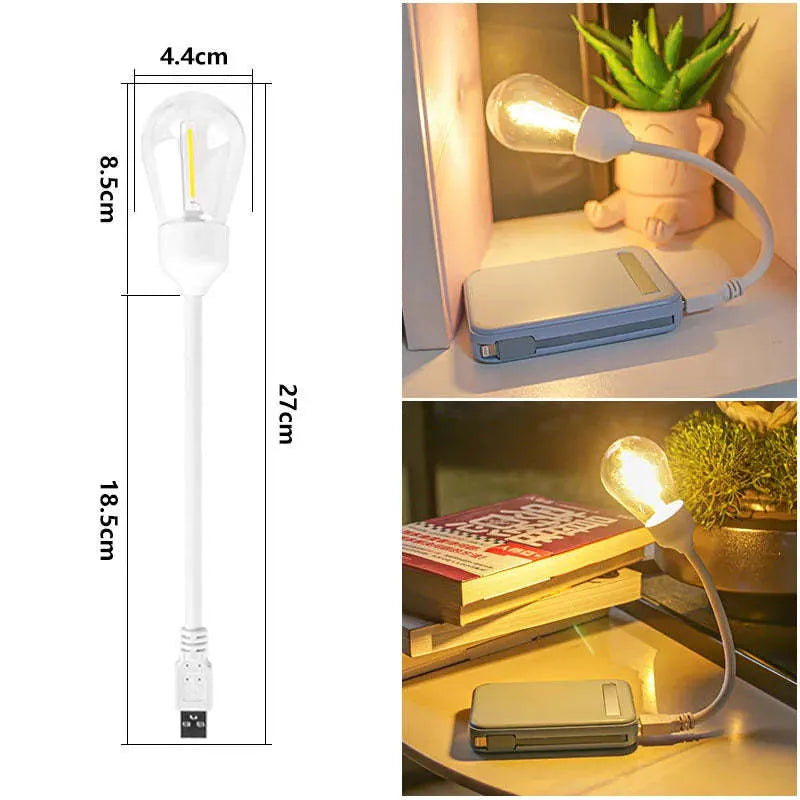 USB rechargeable folding tungsten night light with warm white glow