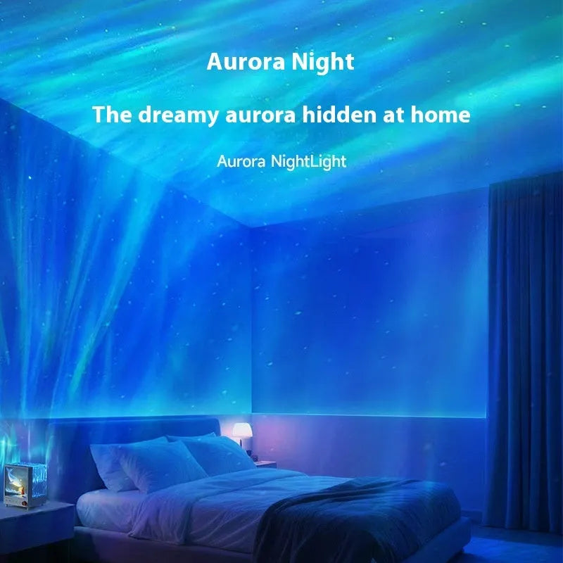 Aurora Treasure Box projection lamp showing Star Sea Whale light colour and compact design