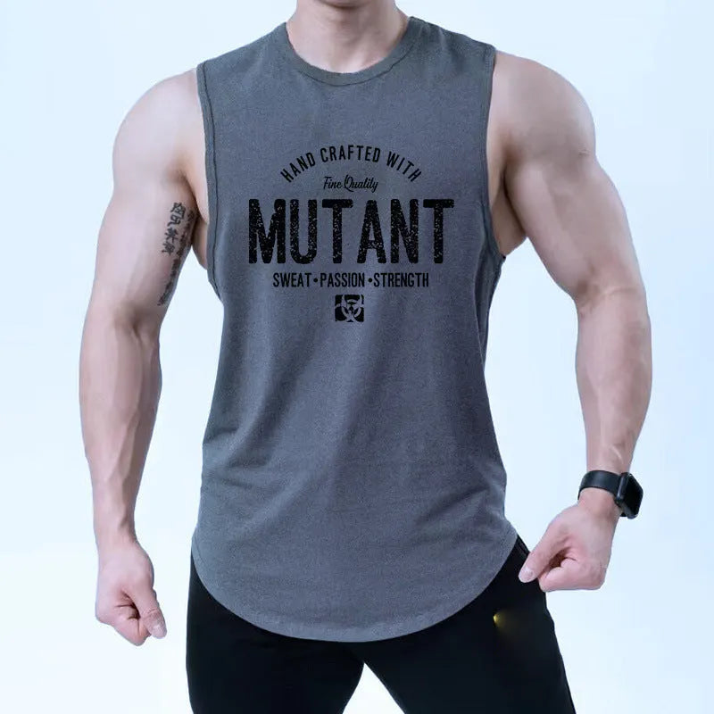 Loose fit sleeveless polyester training vest shown in a bicolour design on a manikin.
