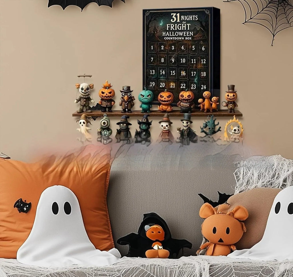 Halloween horror doll advent countdown box with resin figures and blind box packaging
