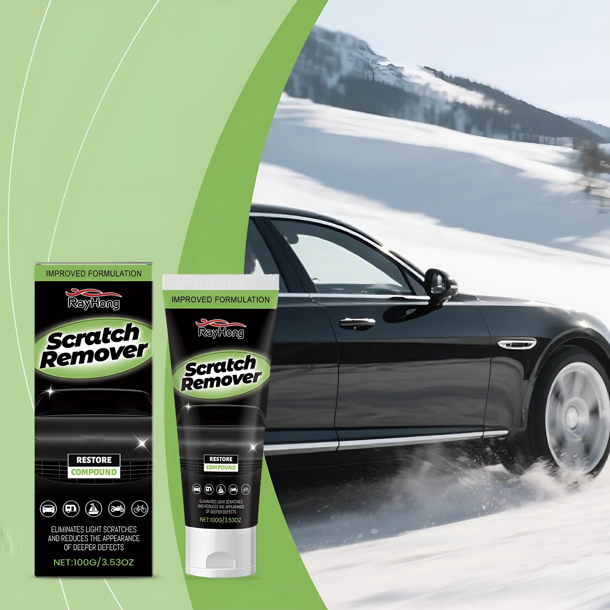 100g car scratch recovery cream tube with applicator sponge for automotive paintwork imperfections