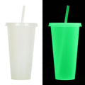 Halloween luminous straw sippy cup with 720ml capacity and PP plastic construction