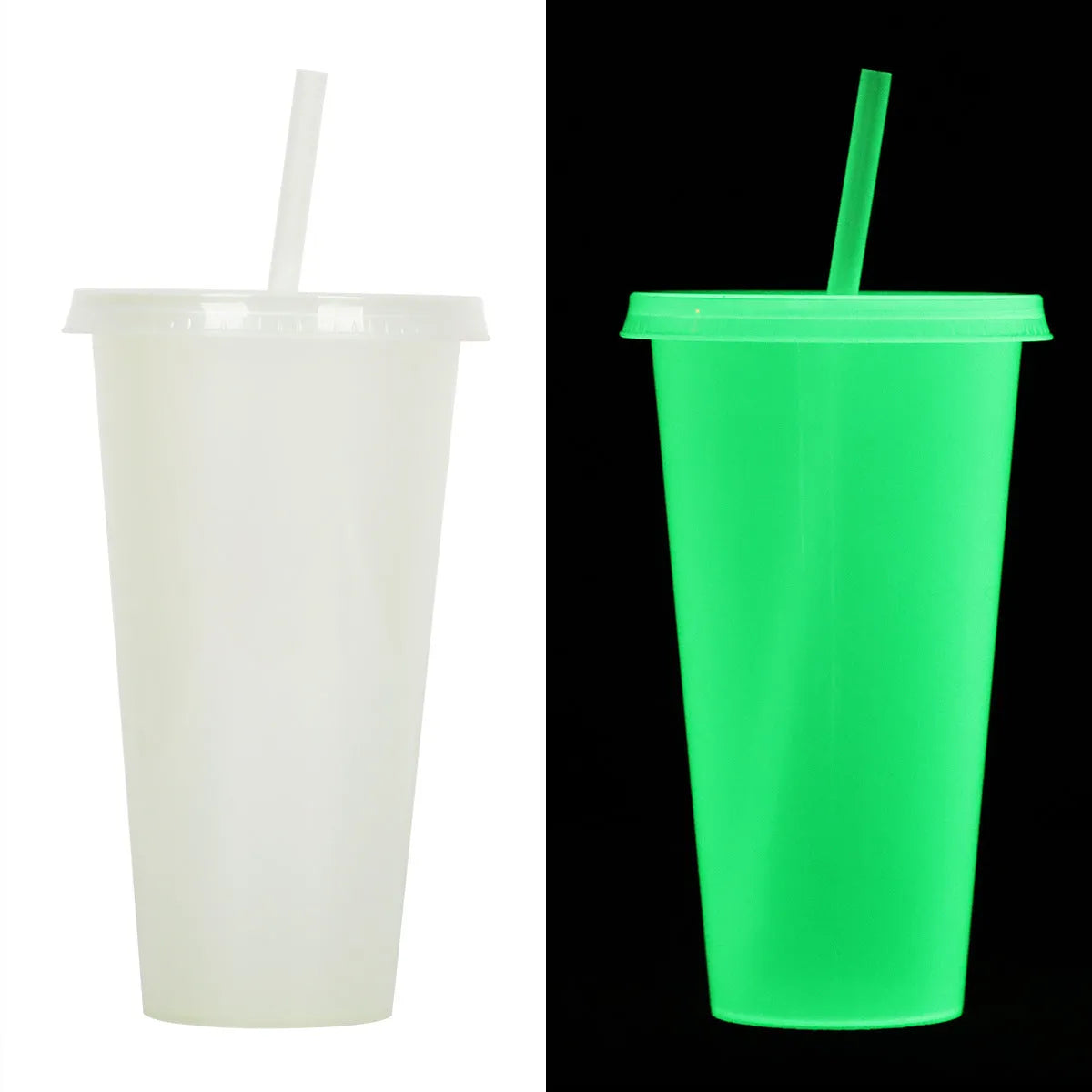 Halloween luminous straw sippy cup with 720ml capacity and PP plastic construction