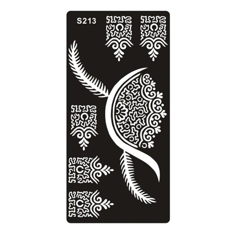 Hollow tattoo template sticker with geometric Southeast Asia style design on water transfer paper