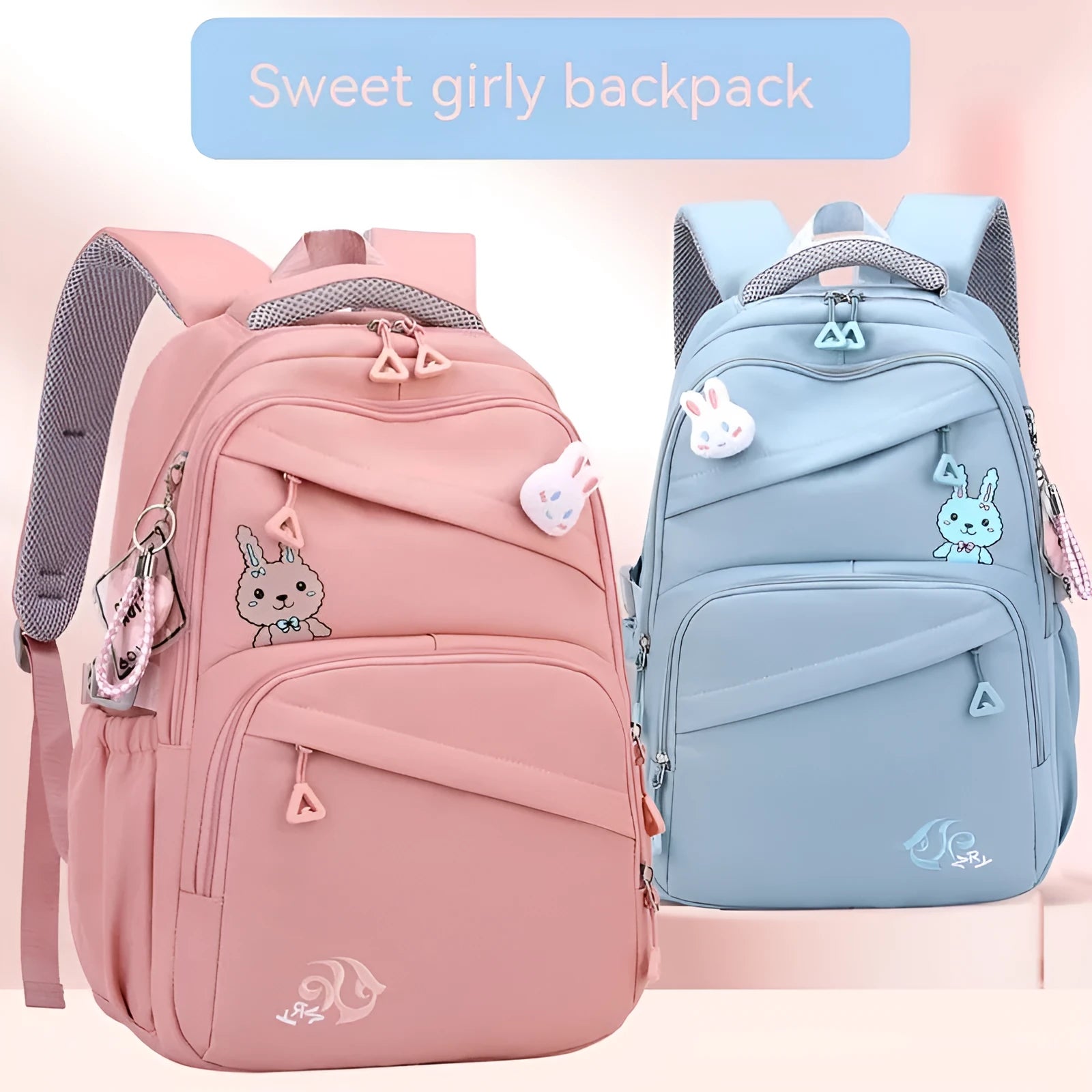 Fashion new Oxford cloth schoolbag for primary school girls, solid colour design, available in multiple colours