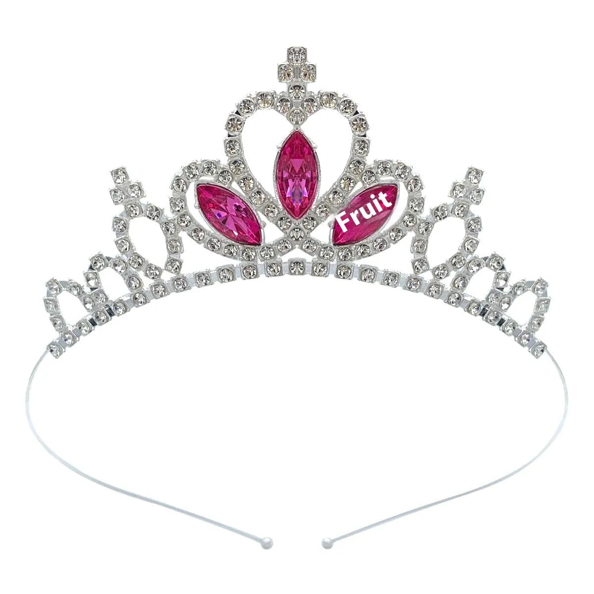 Girl's alloy princess crown with electroplated finish and crystal accents