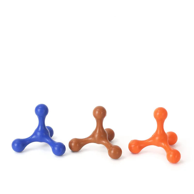 9.5cm beef-flavoured silicone chew toy for small dogs in blue, green, purple, red colours
