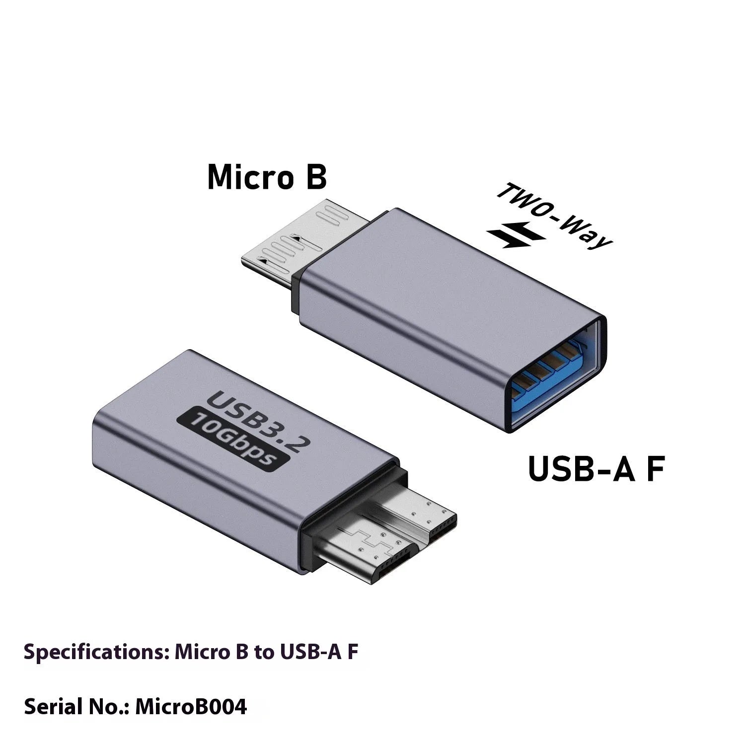 Micro B adapter converter showing USB and Type-C to Micro B interface options for charging and data transfer.