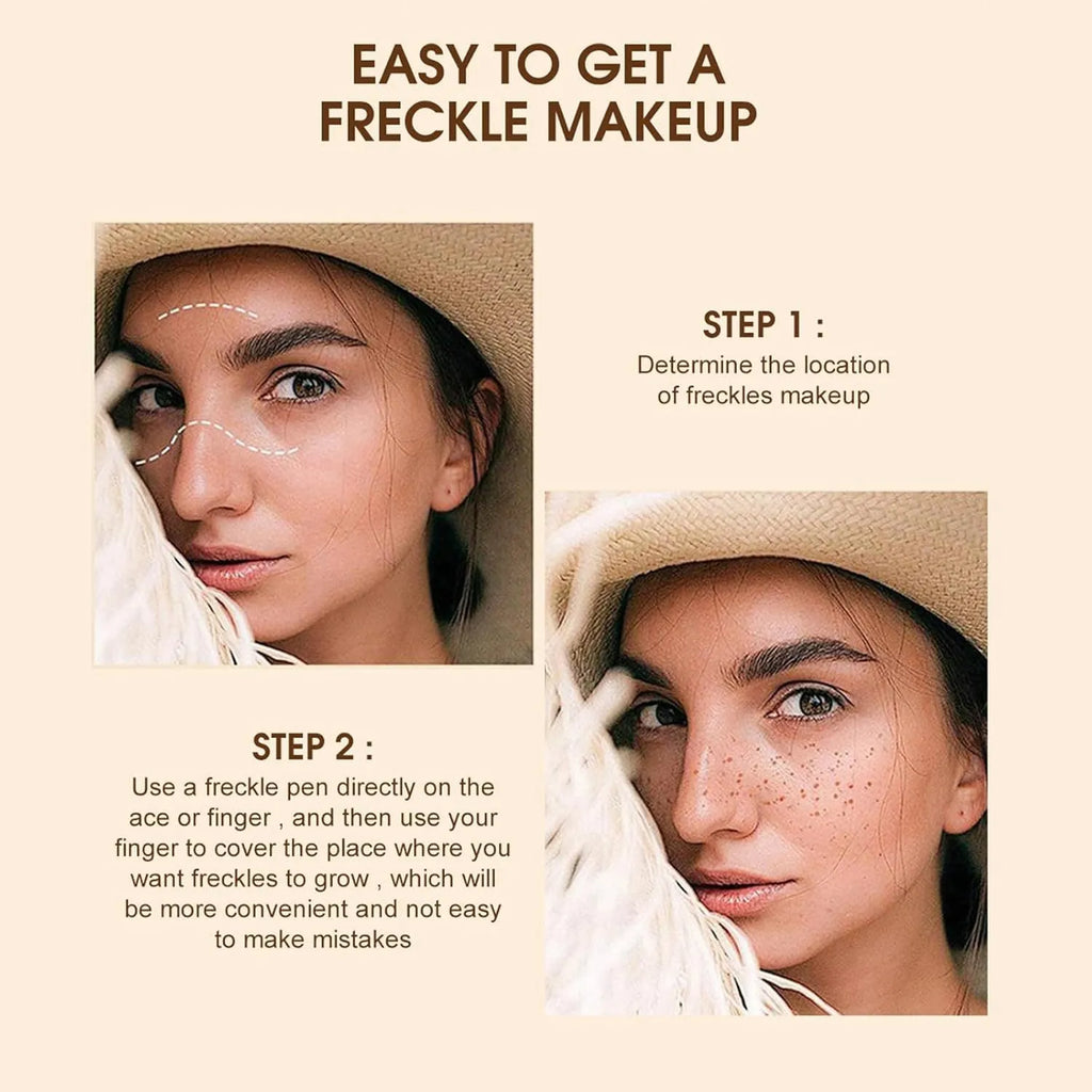 Dark brown freckle pen with precision tip for creating natural-looking faux freckles