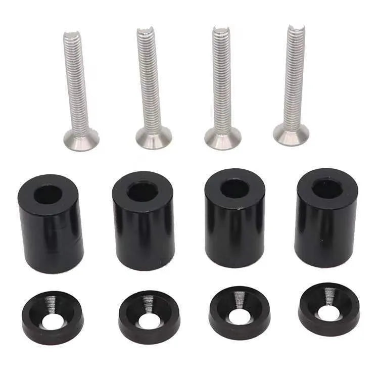 Aluminium alloy machine cover pad height sheet kit for modified cars with screws, nuts and washers