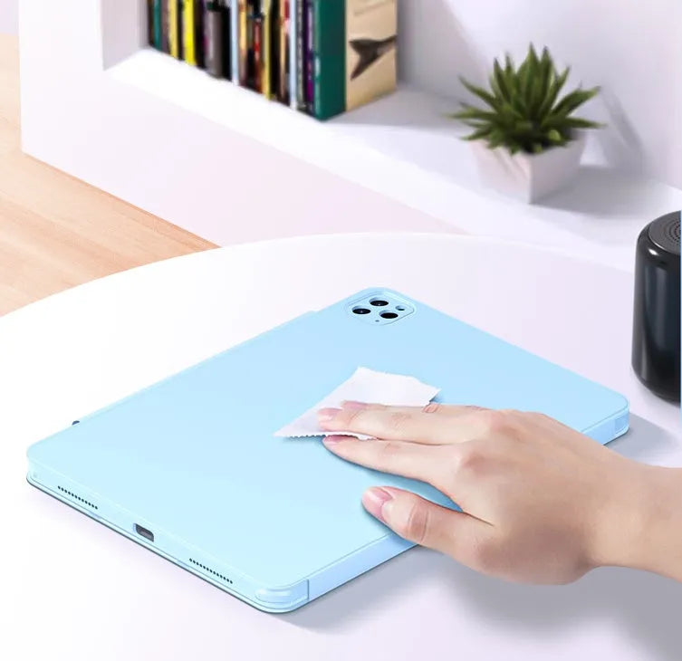 Magnetic acrylic protective shell for iPad with aviation-grade glass and detachable pen slot, black colour