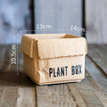 Cement brown paper box design flowerpot with drainage holes in Nordic style for indoor balcony planting