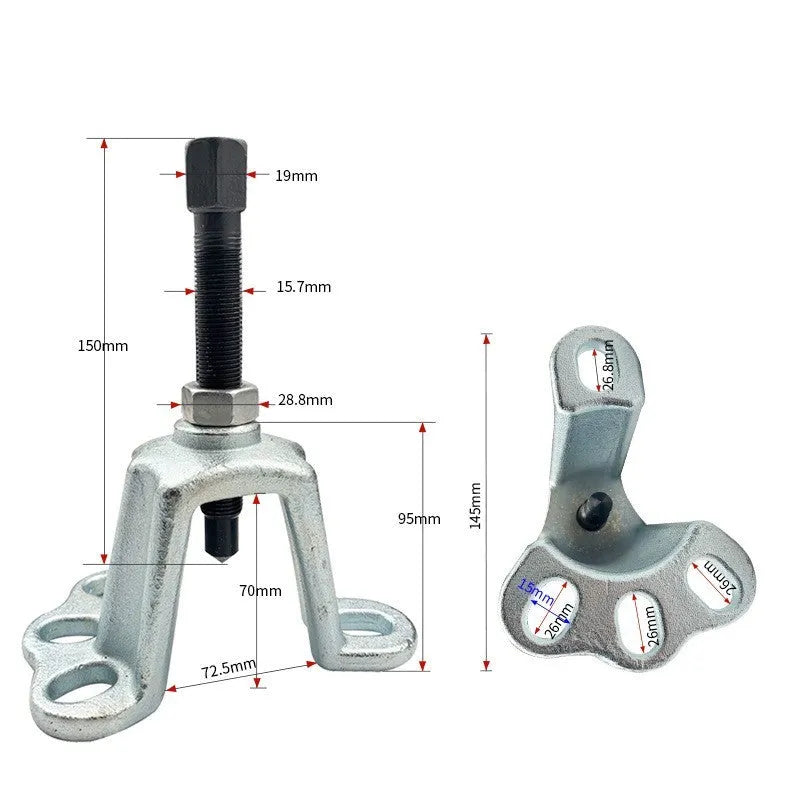 Chrome vanadium steel hub puller tool for electric tricycle and motorcycle brake drum removal.