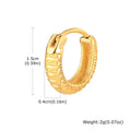 A pair of stainless steel earrings with a raised snake pattern texture in a black or gold finish.