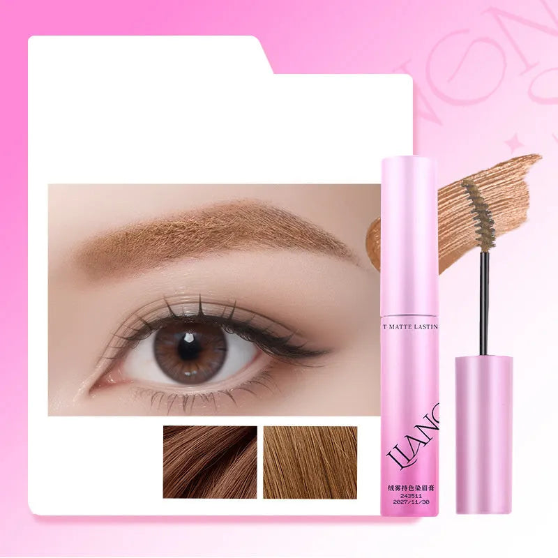 Velvet Fog eyebrow cream in compact with four natural shade options shown