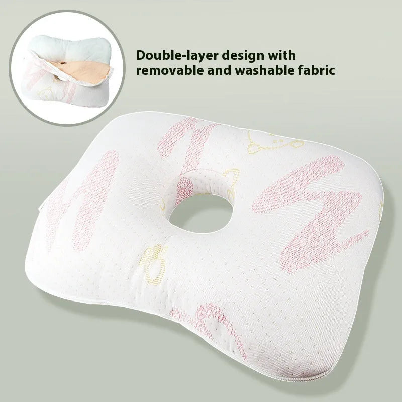 Beauty salon single hole ear pillow measuring 39x28x6cm in new Chinese style with polyester fibre filling.