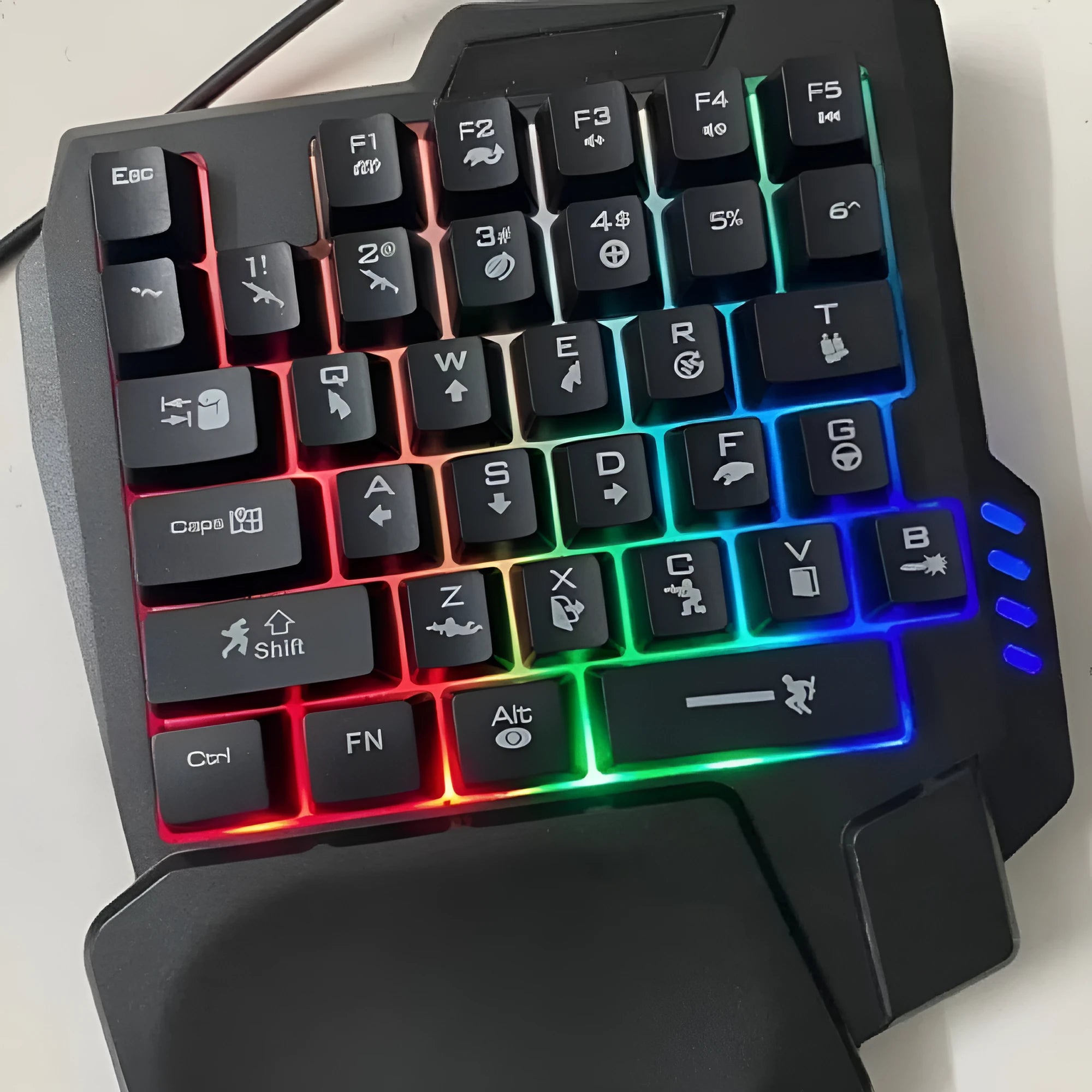 Single-handed wired keyboard and mouse suit with ABS build and 1.5 metre cable