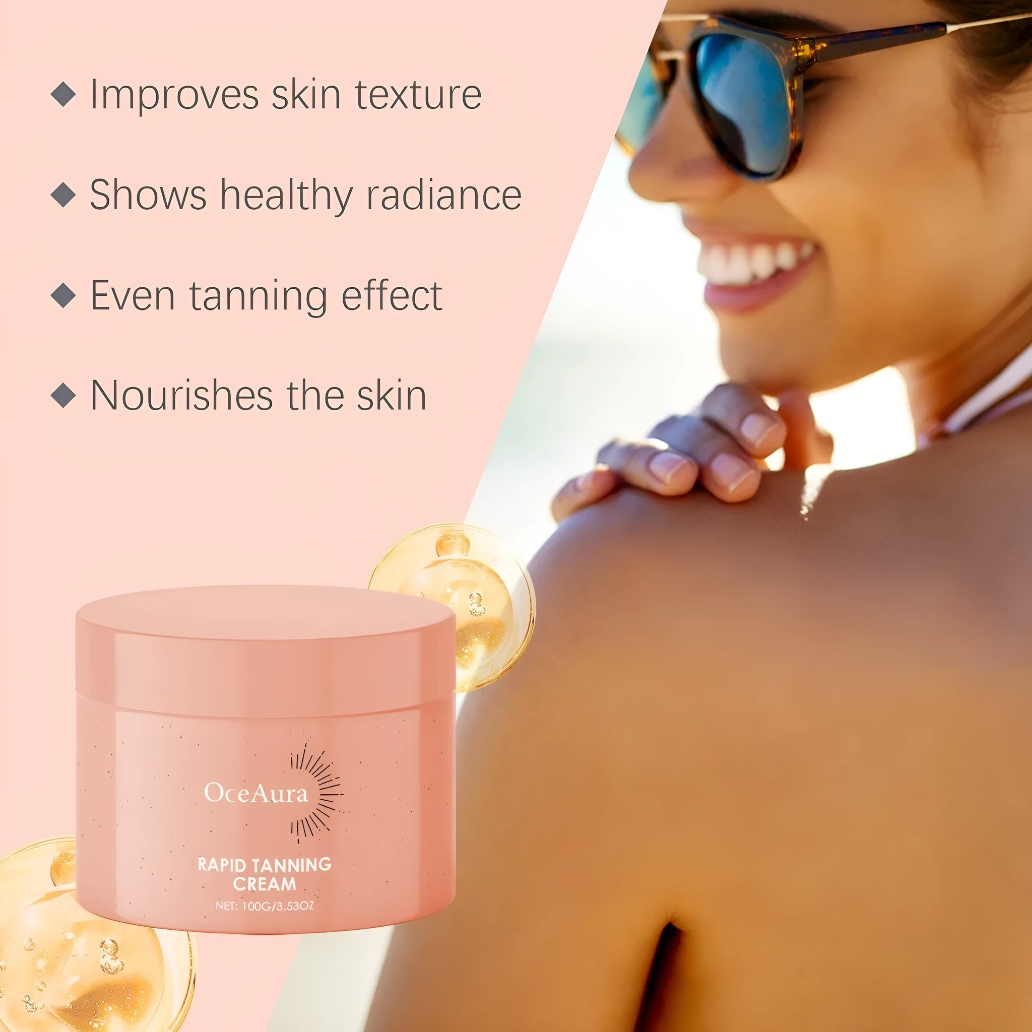100g darkening cream jar with moisturising and nourishing formula for cosmetic application