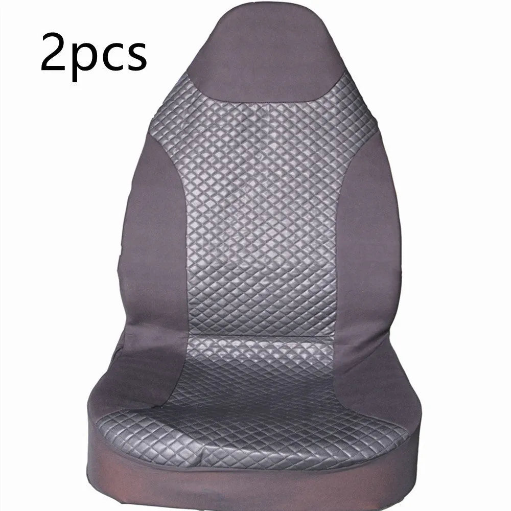 Black quilted PU and polyester fabric universal automotive seat cover