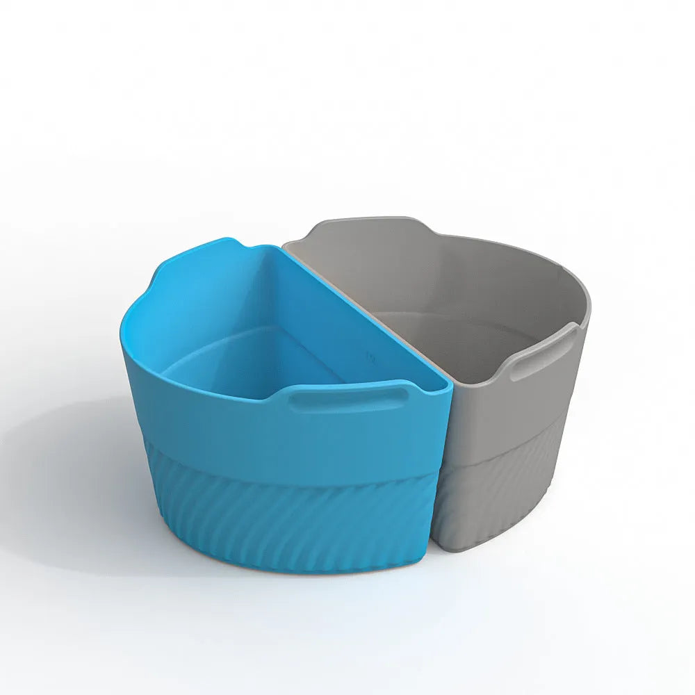 Silicone slow cooker liner non-stick pan easy clean pot liner modern simplicity Type A Gray Blue