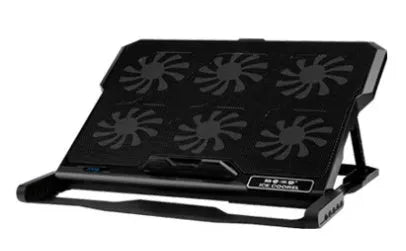 Metal mesh laptop cooling board with LCD speed control display in black colour