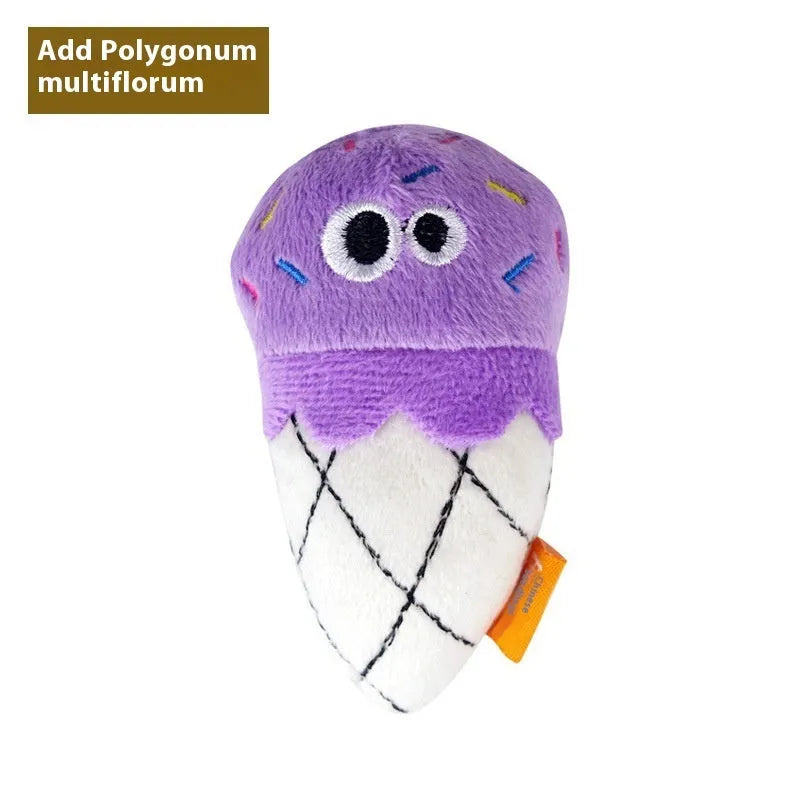 Polygonum multiflorum wood cat toy with catnip in food shapes like burrito and pineapple