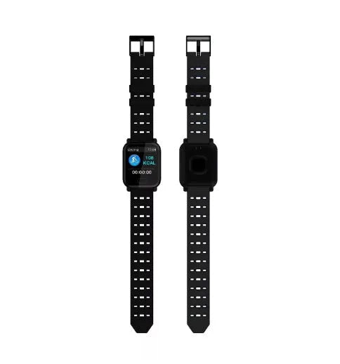 A6 smart fitness bracelet with colour screen and silicone strap showing black, blue, and orange colour options
