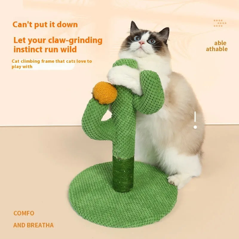 Masson cactus design cat scratch board with sisal scratching pole and climbing frame