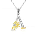 925 silver sunflower geometric pendant necklace available in multiple colours