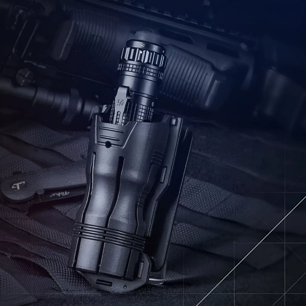 Black nylon glass fibre 360-degree rotating tactical torch quick pull sleeve for 27-30mm flashlights