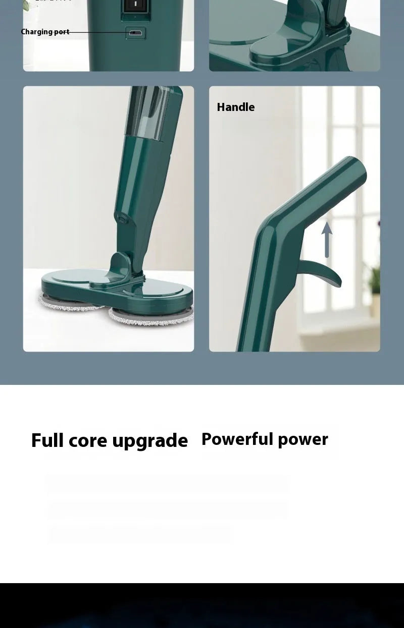 Wireless robot floor mop and cleaner with separate washbasin in S5 Green colour