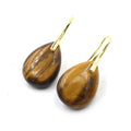 Geometric water drop earrings with crystal gemstones in various colour options on electroplated metal settings